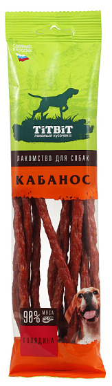 Колбаски Кабанос для собак с говядиной 80 г