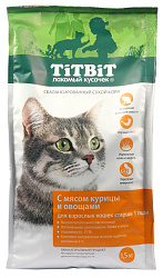 Корм сухой для взрослых кошек с мясом курицы и овощами 1,5 кг