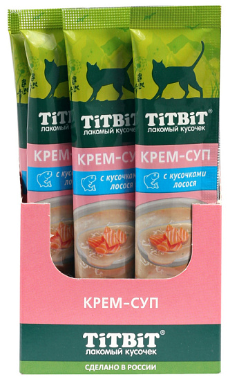 Крем-суп для кошек с кусочками лосося 10 г